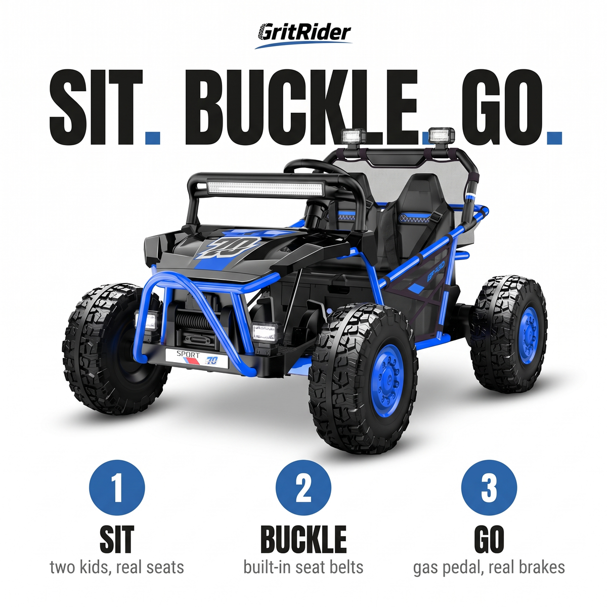 GritRider™ 36V 2-Seater Ride-On UTV