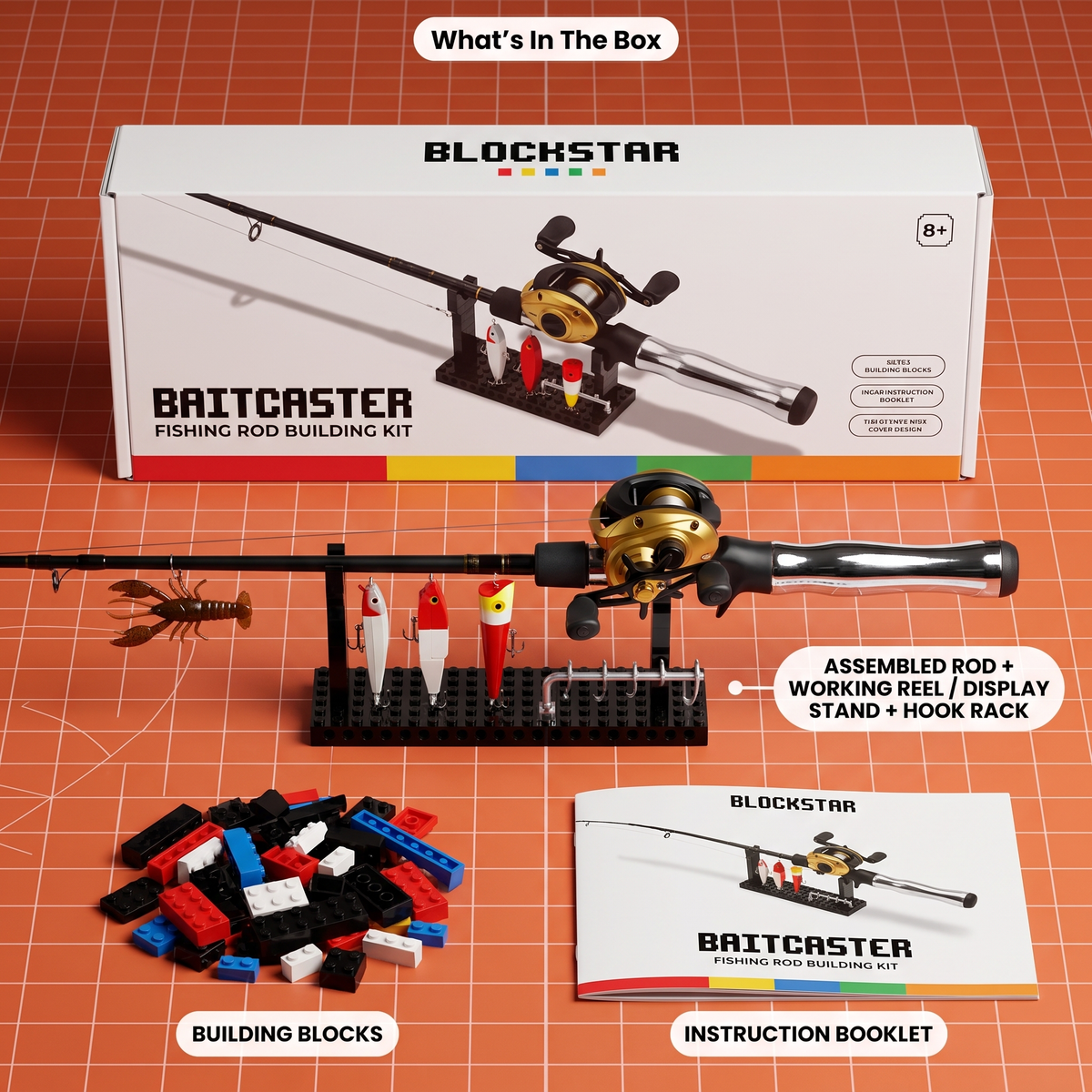 Block Star- Building Block Fishing Rod